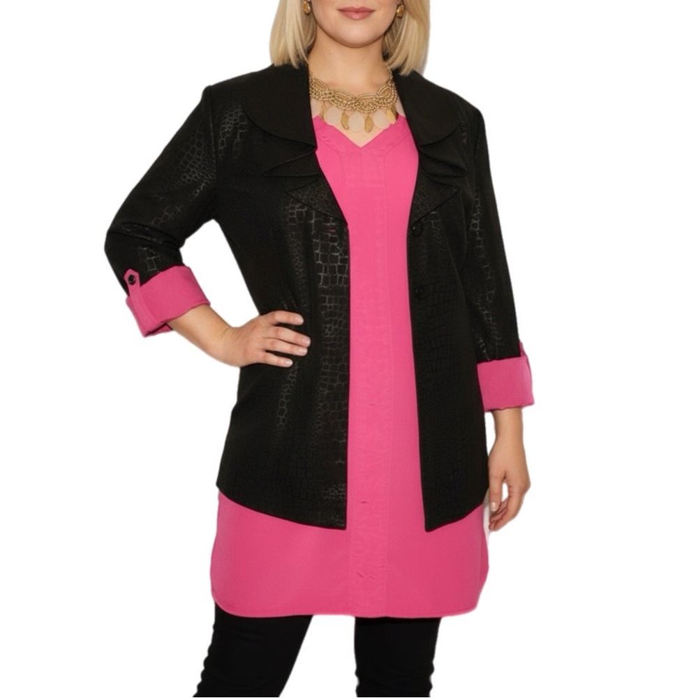 T. Milano Black Python Print Jacket‎ 20W 2227
